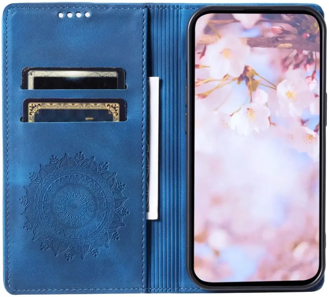 Selected Hoesje Mandala Book Case Xiaomi 14T - Blauw - 2 Pasjes