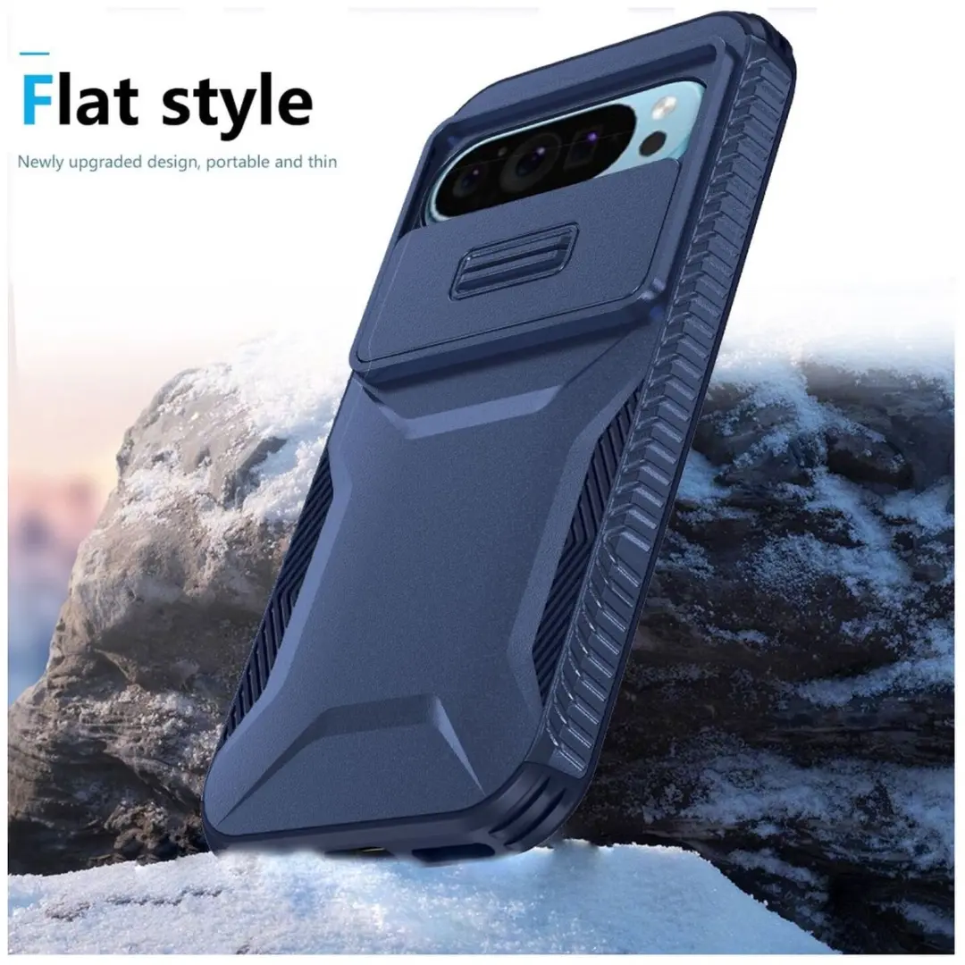 Selected by GSMpunt.nl Google Pixel 10/9 Pro Hoesje Blauw - Camera Slider