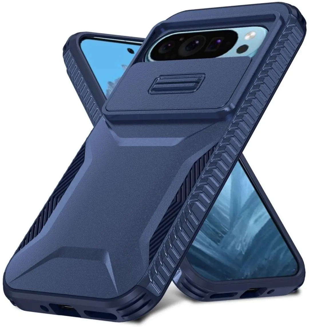 Selected by GSMpunt.nl Google Pixel 10/9 Pro Hoesje Blauw - Camera Slider