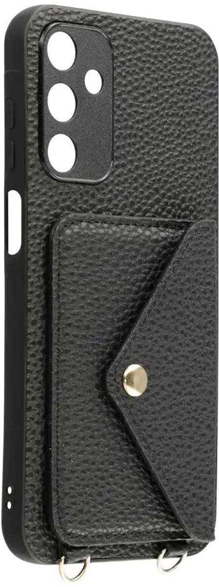 Selected Litchi PU Hoes Samsung Galaxy A37 - 3 Pasjes - Zwart