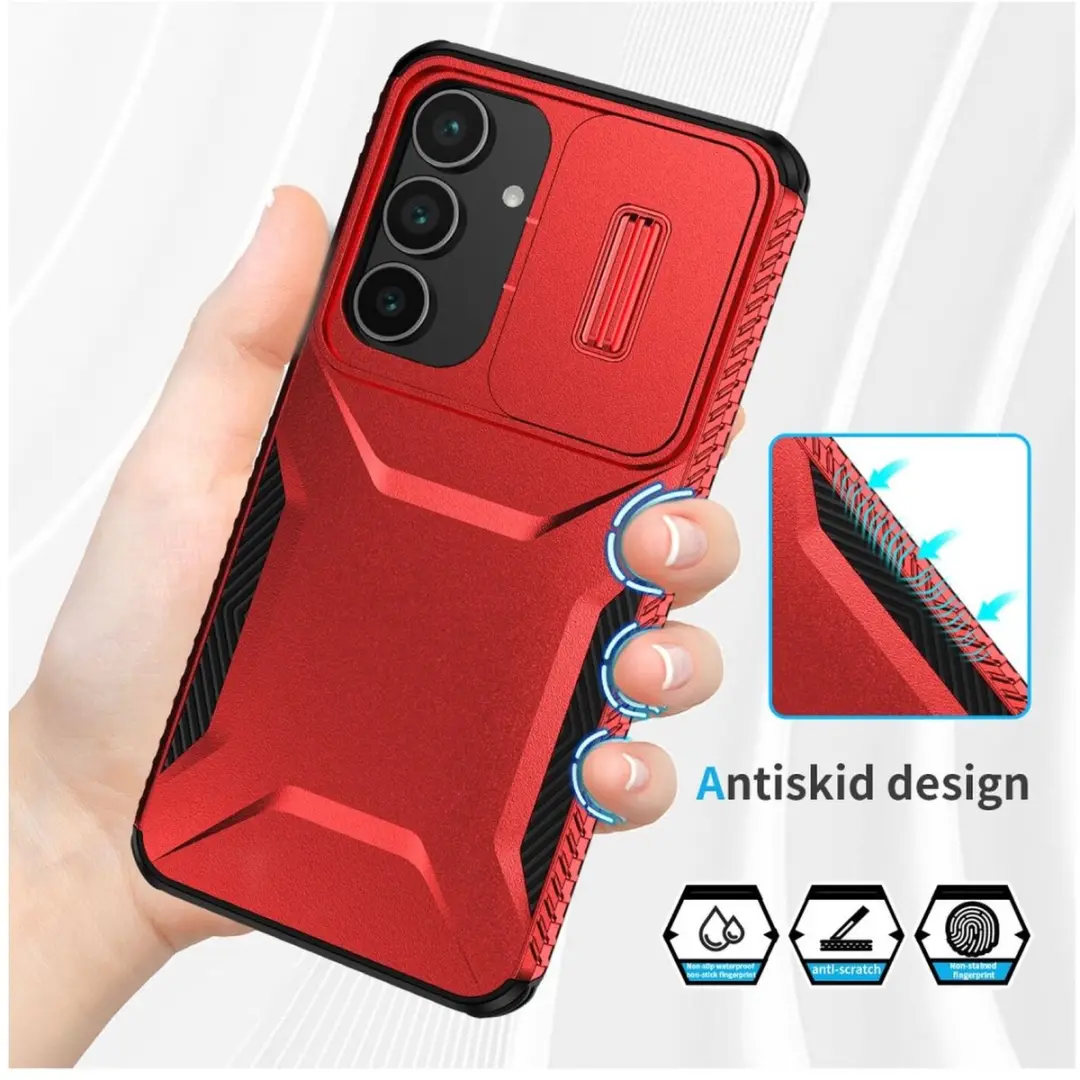 Selected Hoesje Samsung Galaxy S25 FE Camera Slider - Rood