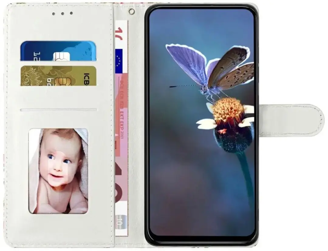 Selected Hoesje Samsung Galaxy A57 Book Case - Magneet Sluiting - 2 Pasjes - Bloem - afbeelding 6 van 6