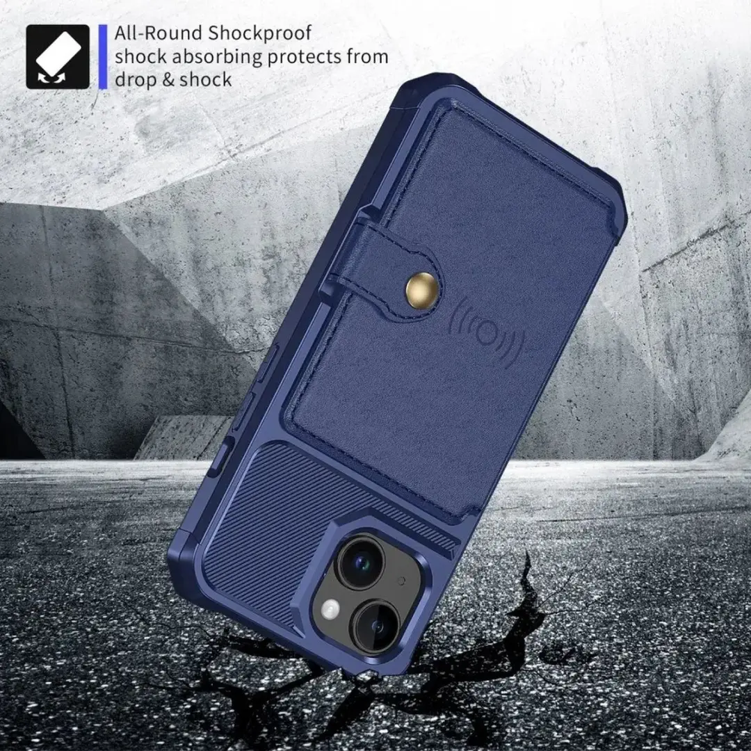 Selected Portemonnee Hoesje iPhone 15 - Donkerblauw
