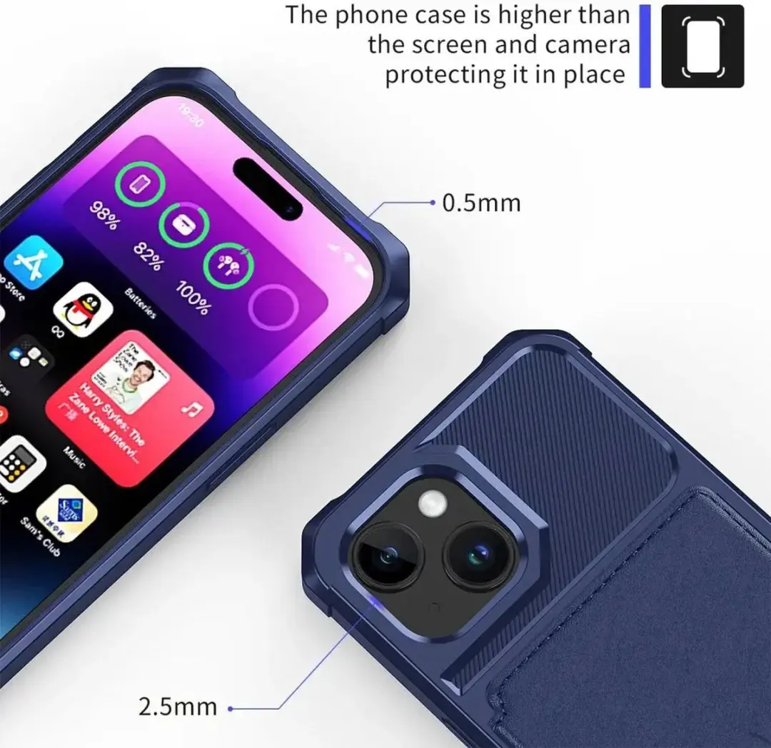 Selected Portemonnee Hoesje iPhone 15 - Donkerblauw