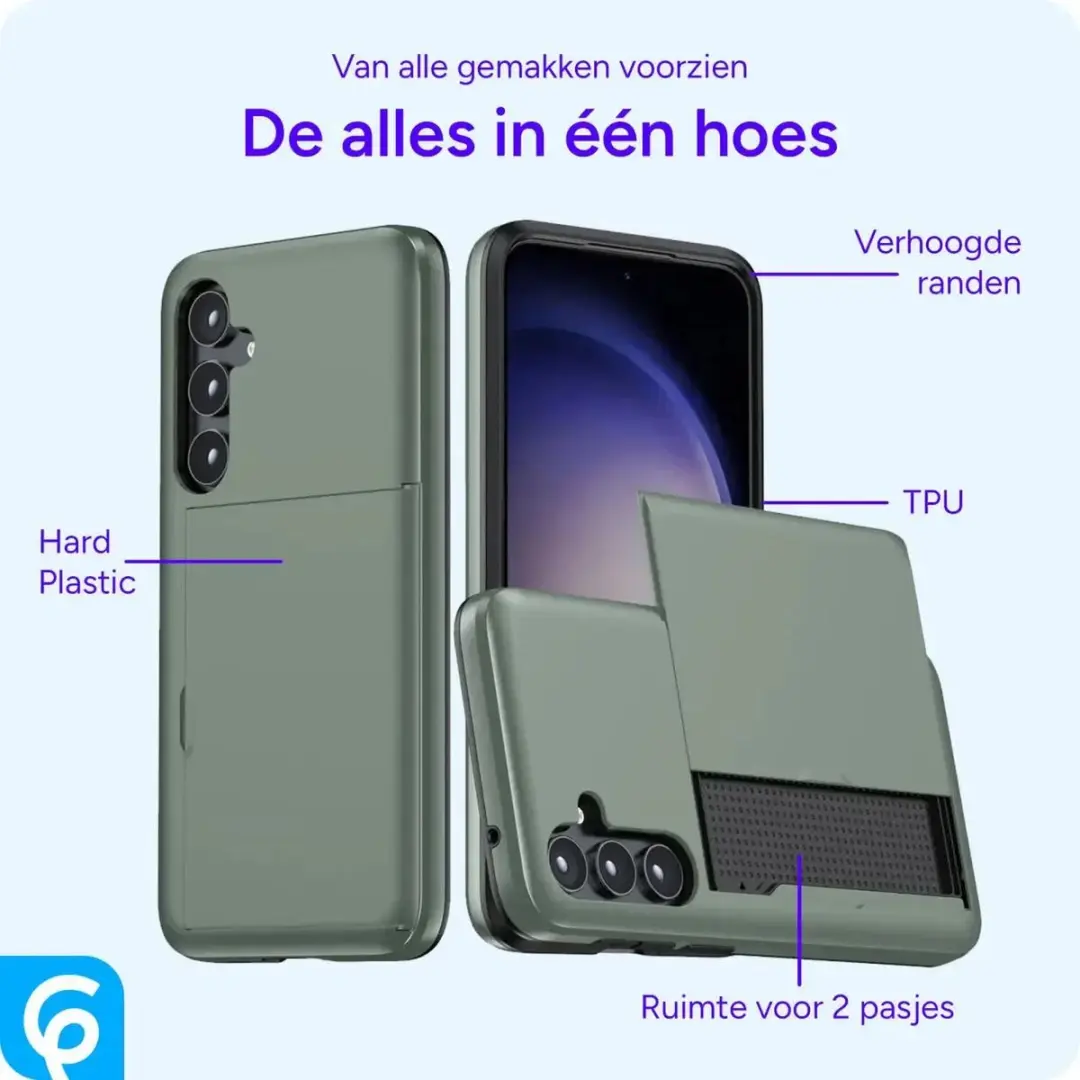 Selected Hoesje Samsung Galaxy A55 - Kaarthouder Groen
