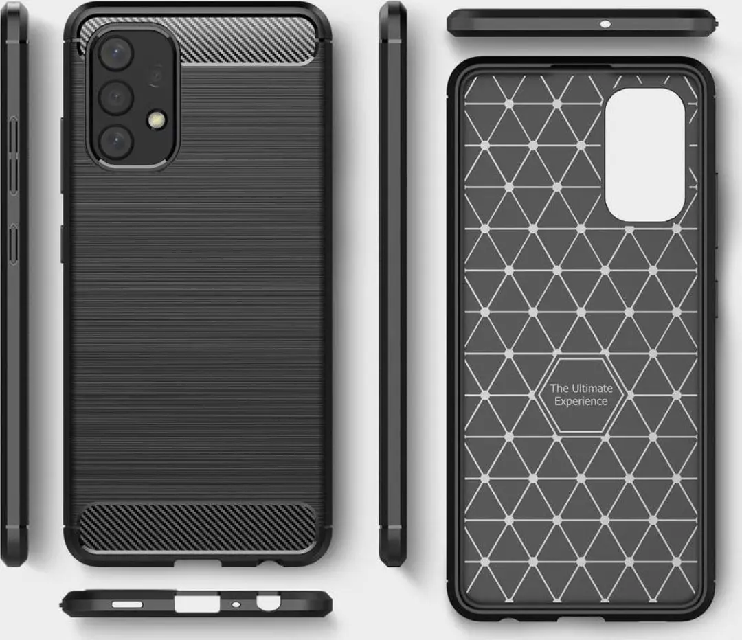 Selected Geborsteld TPU Hoesje Samsung Galaxy A32 4G - Zwart - afbeelding 6 van 6