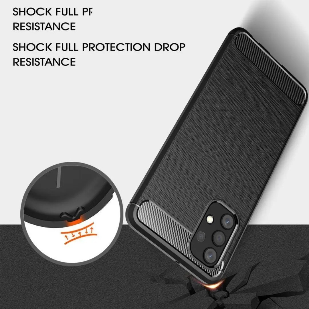 Selected Geborsteld TPU Hoesje Samsung Galaxy A32 4G - Zwart