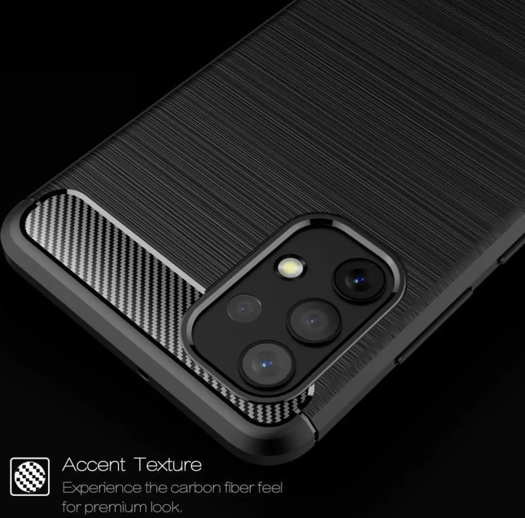 Selected Geborsteld TPU Hoesje Samsung Galaxy A32 4G - Zwart