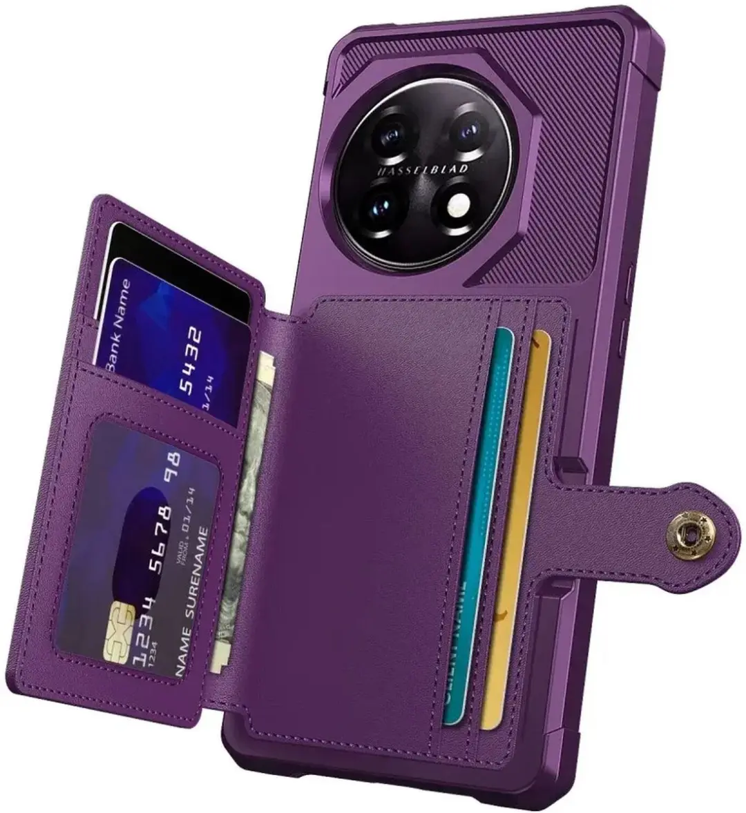 Selected Portemonnee Hoes OnePlus 11 - 4 Pasjes - Paars