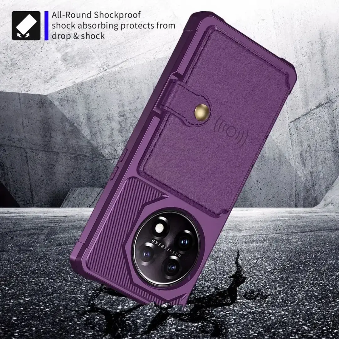 Selected Portemonnee Hoes OnePlus 11 - 4 Pasjes - Paars