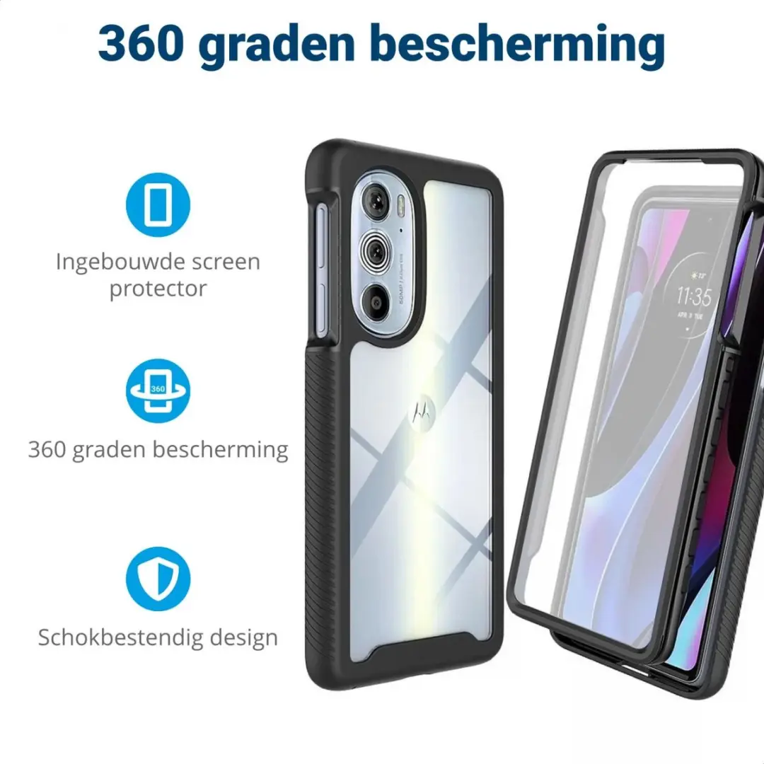 Motorola Edge 30 Pro Hoesje - Full Protect Zwart