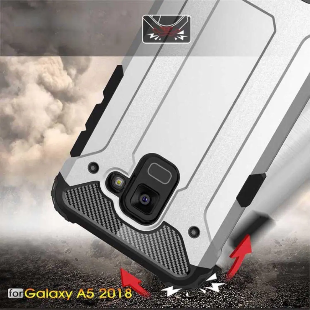 Selected Hoesje Samsung Galaxy A8 (2018) Hybride - Zwart