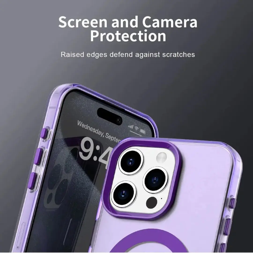 Selected MagSafe Backcover iPhone 15 Pro Max - Paars & Transparant - afbeelding 6 van 6