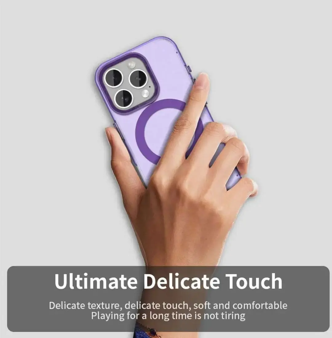 Selected MagSafe Backcover iPhone 15 Pro Max - Paars & Transparant