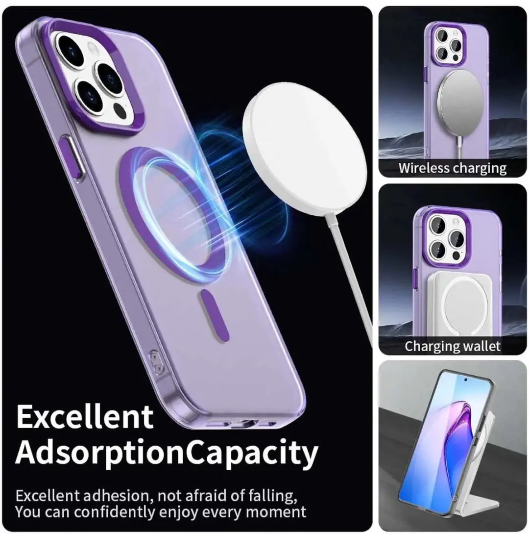 Selected MagSafe Backcover iPhone 15 Pro Max - Paars & Transparant