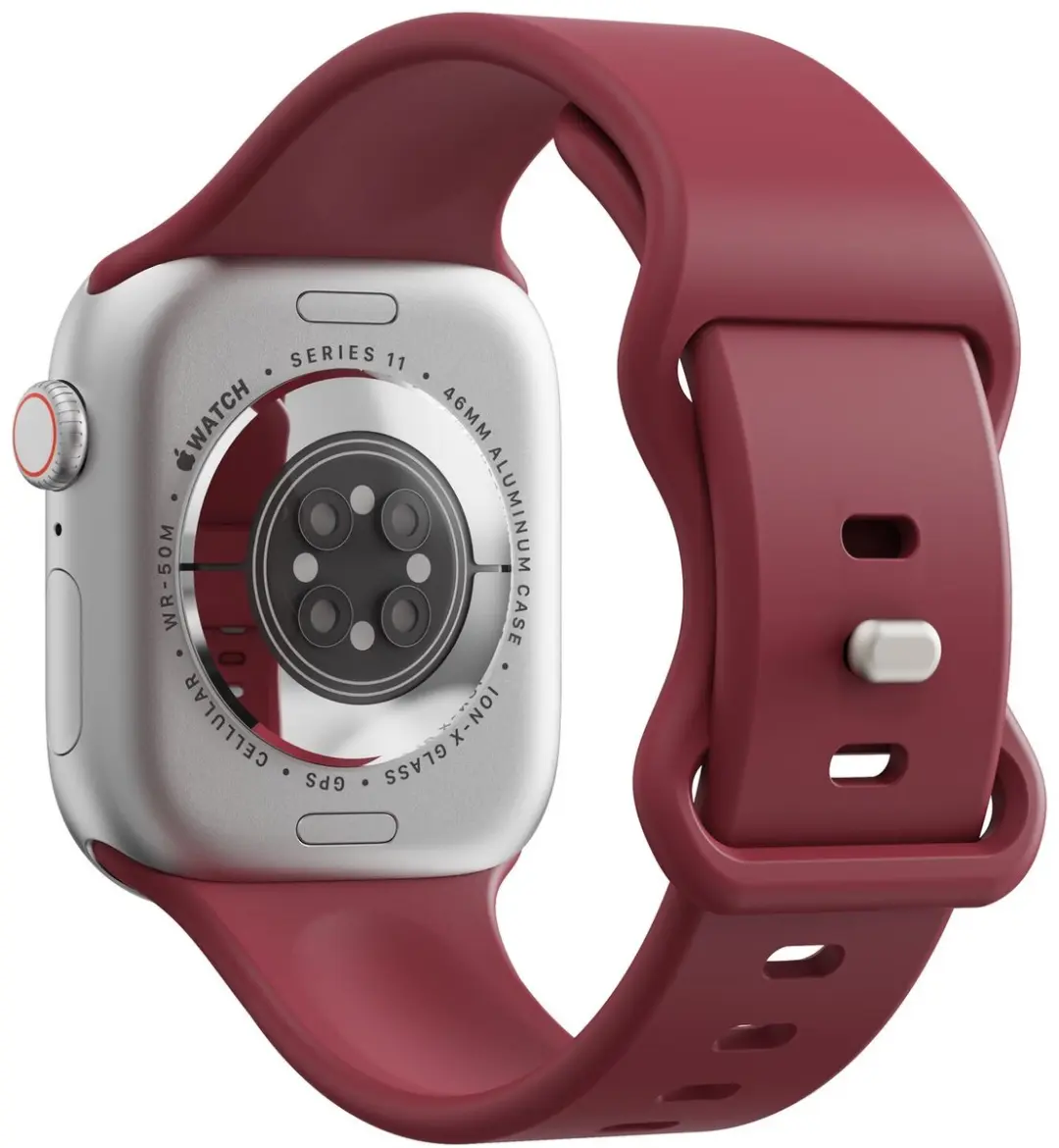 Selected SBG Siliconen Horlogeband Apple Watch 44mm - Bordeaux