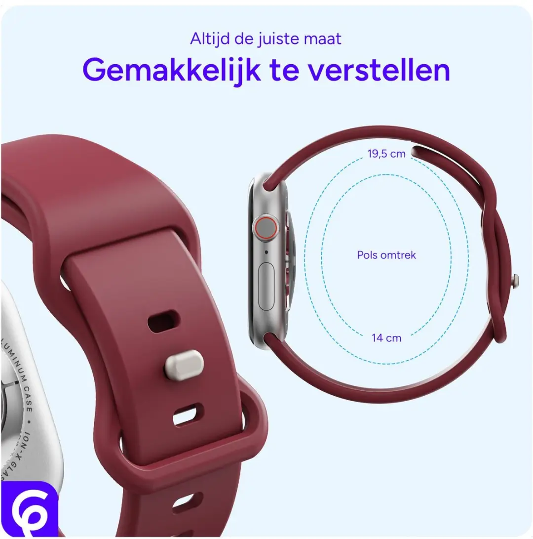 Selected SBG Siliconen Horlogeband Apple Watch 44mm - Bordeaux