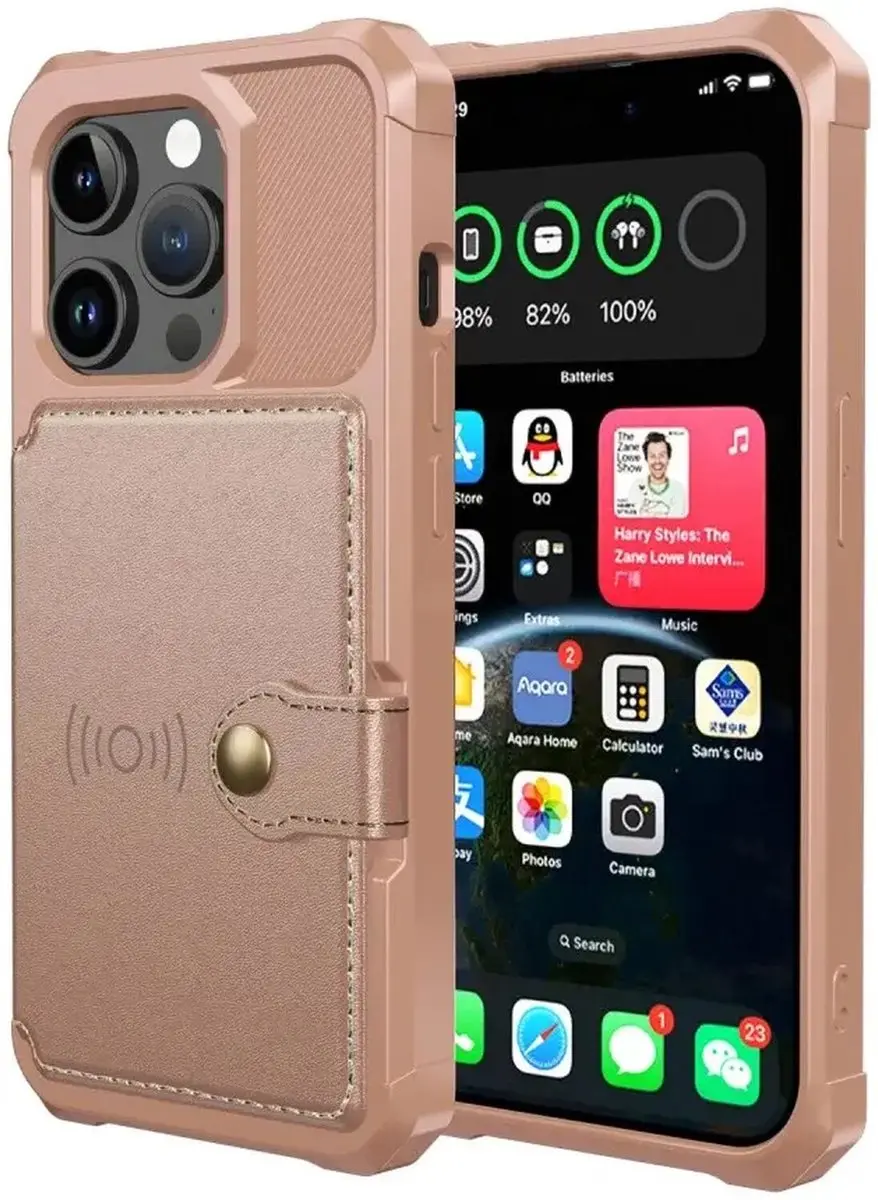 Selected Portemonnee Hoesje iPhone 15 Pro Max - Roze