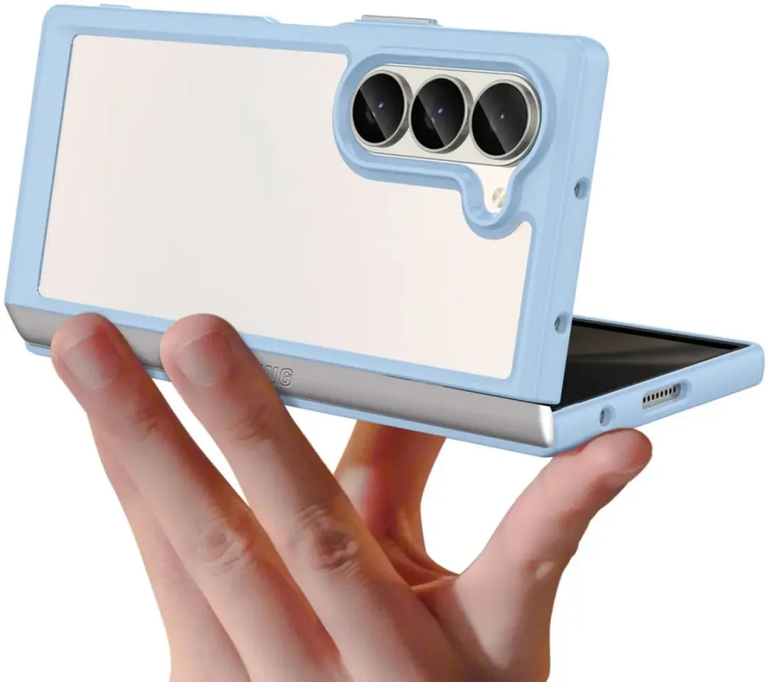 Selected by GSMpunt Samsung Galaxy Z Fold6 Hoesje - Blauw/Transparant