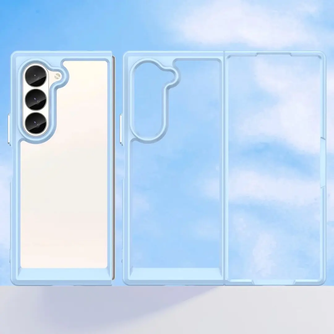 Selected by GSMpunt Samsung Galaxy Z Fold6 Hoesje - Blauw/Transparant