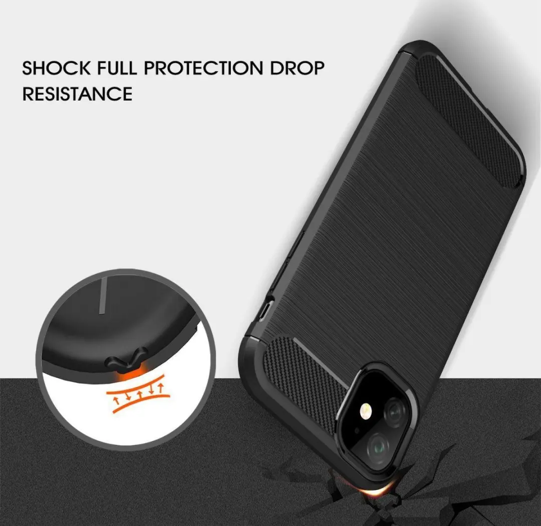 Selected Geborsteld TPU Hoesje iPhone 11 - Zwart - afbeelding 6 van 6