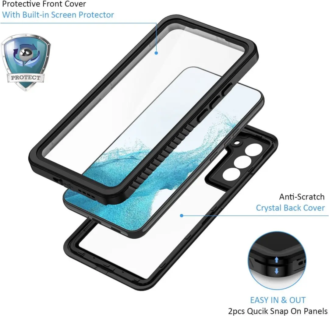 Selected SBG Outdoor Case Waterdicht Galaxy S22 - IP68 - Zwart/Transparant