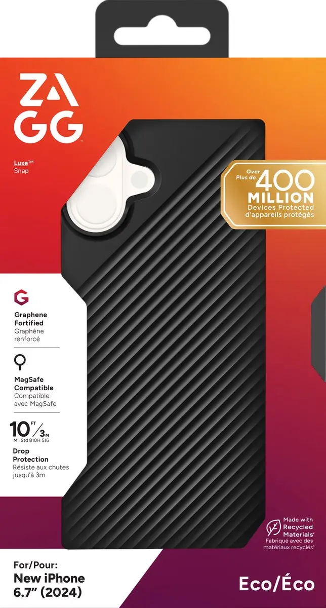 ZAGG Luxe Snap Mag iPhone 16 Plus Hoesje - 702315007 - Zwart