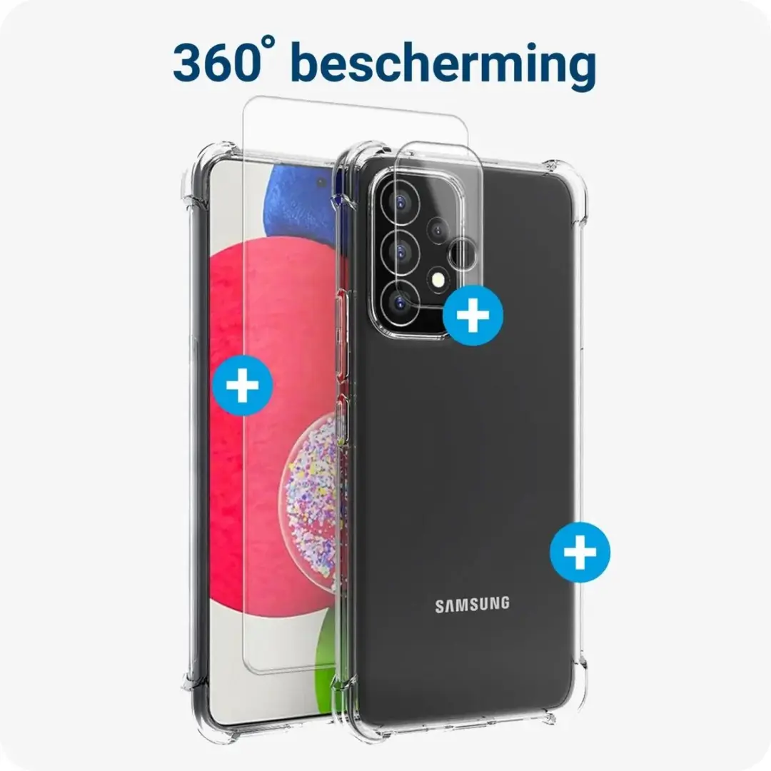 Selected Schokbestendig Hoesje + Glas Samsung Galaxy A53 - Transparant