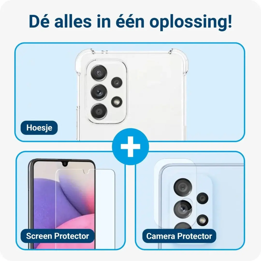 Selected Schokbestendig Hoesje + Glas Samsung Galaxy A53 - Transparant