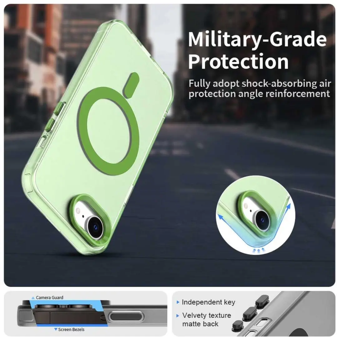 Selected MagSafe Backcover iPhone 16/17 - Groen Transparant