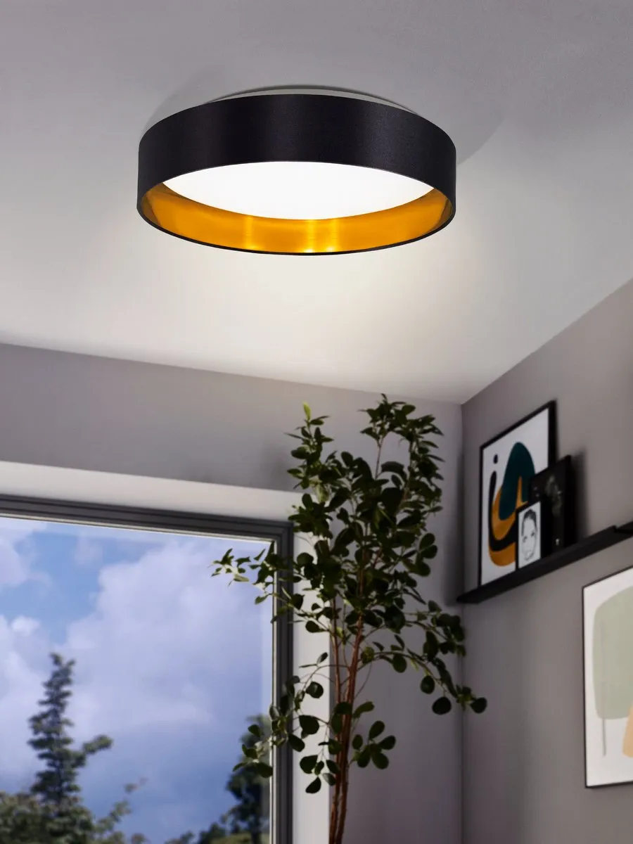 Eglo Maserlo 2 Plafondlamp LED Ø38cm - Wit/Zwart/Goud