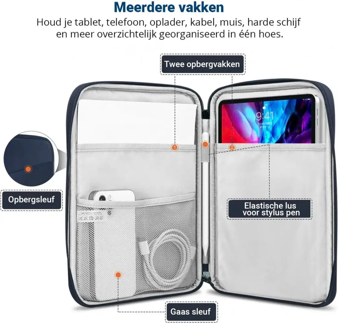 Selected Beschermhoes iPad/Tablet tot 11 Inch - Blauw