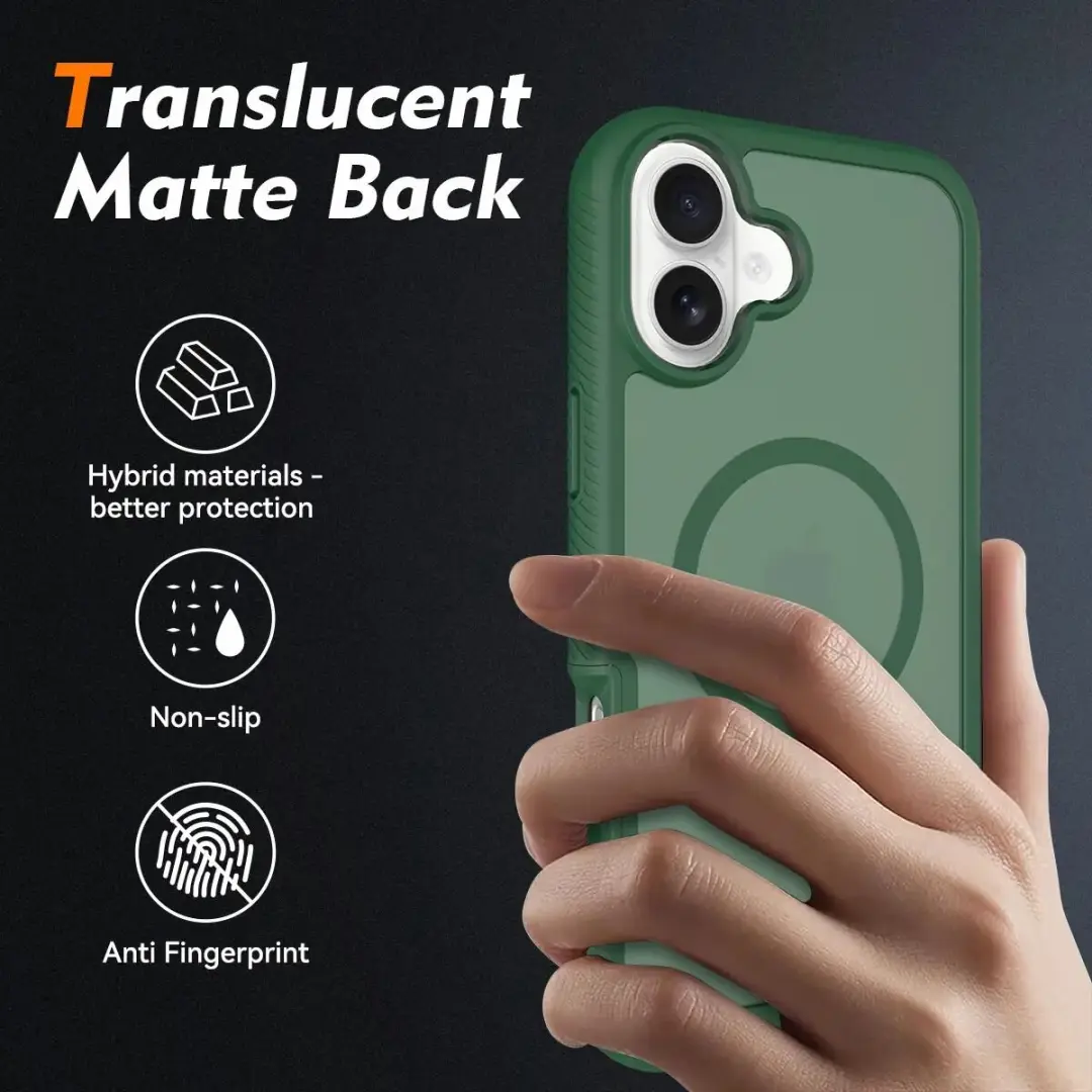 Selected by GSMpunt.nl iPhone 16 Plus Hoesje Matte Groen - Ingebouwde Screenprotector - afbeelding 6 van 6