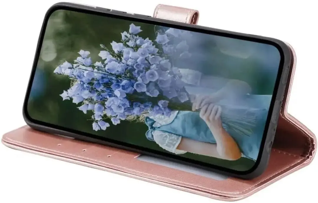 Selected Hoesje Oppo A5 Mandala Book Case - Roze Goud - 3 Pasjes - afbeelding 6 van 6