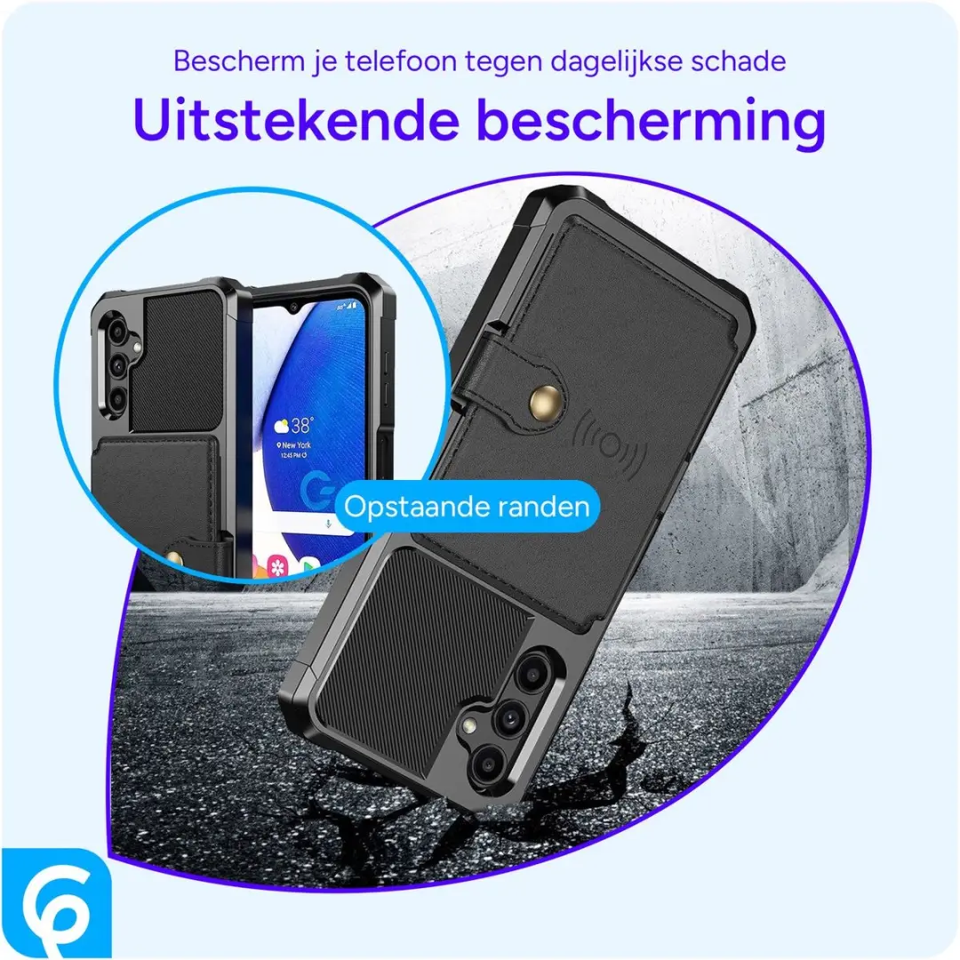 Selected Portemonnee Hoesje Samsung Galaxy A14 3-in-1 - 4 Pasjes - Zwart