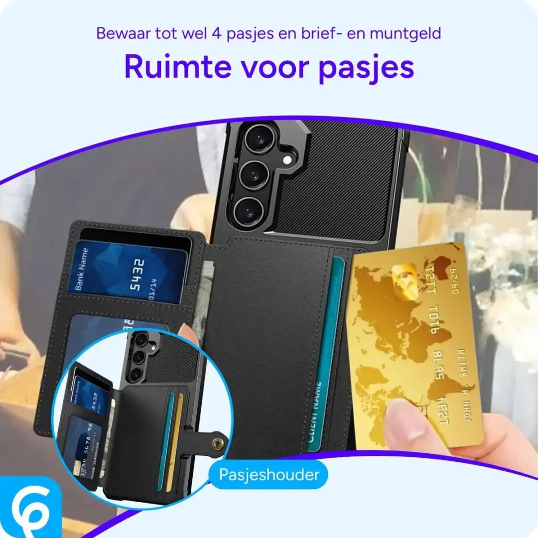 Selected Portemonnee Hoesje Samsung Galaxy A56 - 4 Pasjes - Zwart