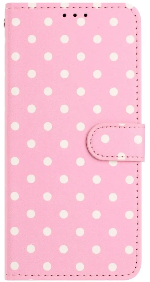 Selected Samsung Galaxy A16 Hoesje Polka Dot Wallet - Roze