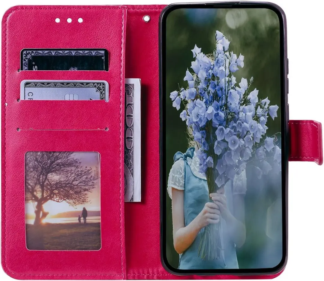 Selected Mandala Book Case Samsung Galaxy A36 - Hoesje Roze - 3 Pasjes