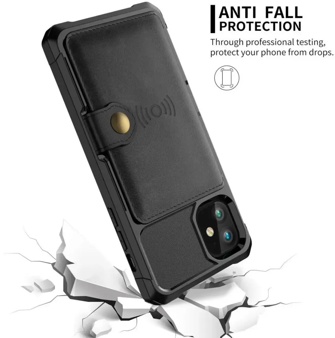 Selected Portemonnee Hoesje iPhone 11 - 4 Pasjes - Zwart