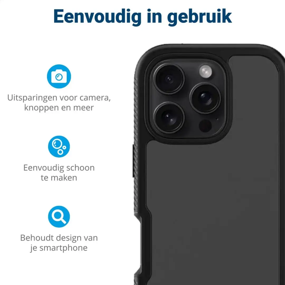 Selected by GSMpunt.nl iPhone 16 Pro Max Hoesje - Schokbestendig - Zwart