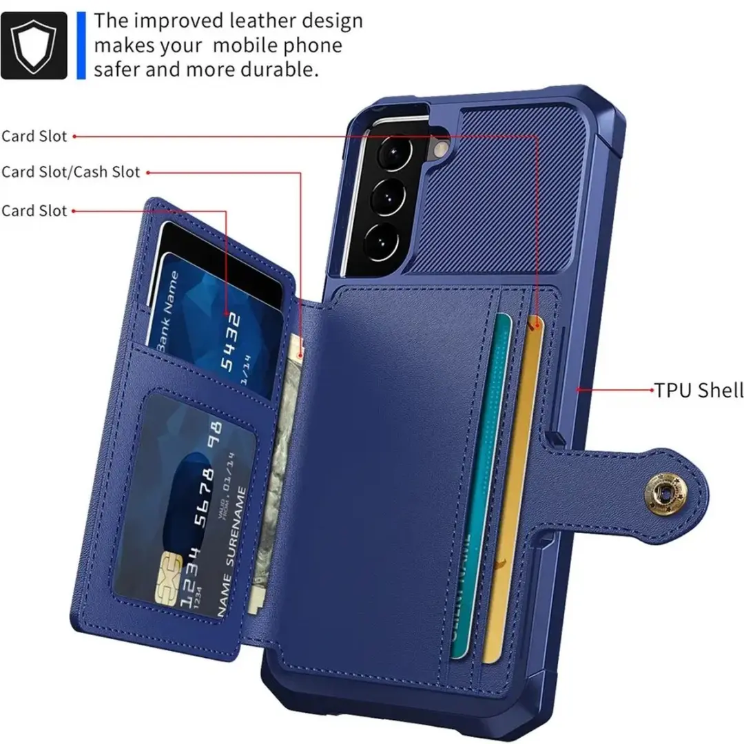 Selected Portemonnee Hoesje Samsung Galaxy S22 - 4 Pasjes - Blauw - afbeelding 6 van 6