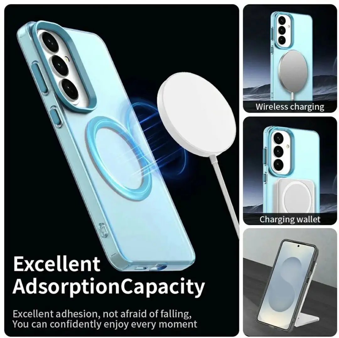 Selected Backcover Hoesje MagSafe Samsung Galaxy S26 - Blauw & Transparant