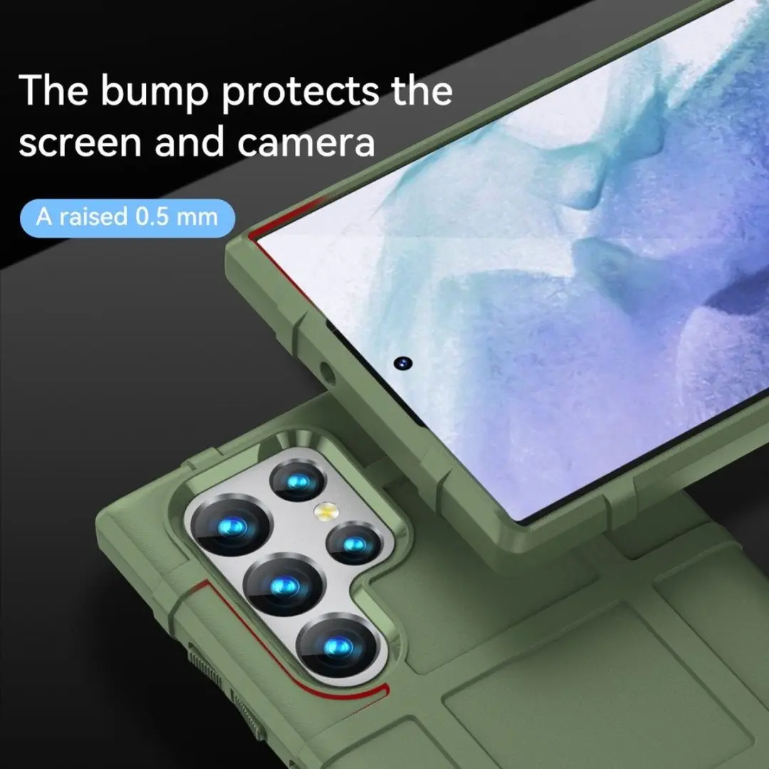 Selected Rugged Shield Hoesje Samsung Galaxy S22 Ultra - Groen