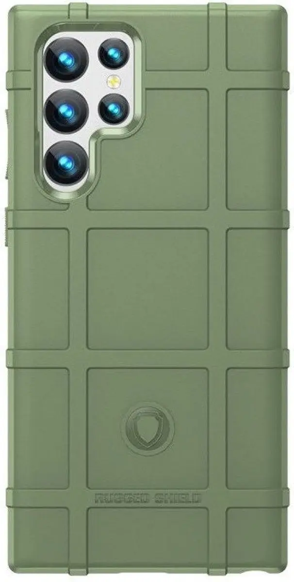 Selected Rugged Shield Hoesje Samsung Galaxy S22 Ultra - Groen