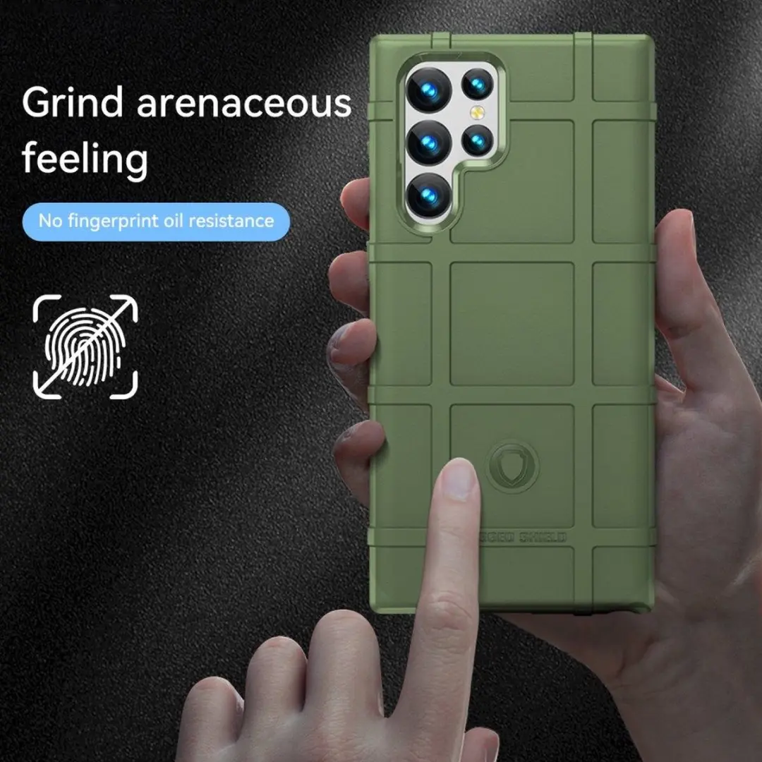Selected Rugged Shield Hoesje Samsung Galaxy S22 Ultra - Groen