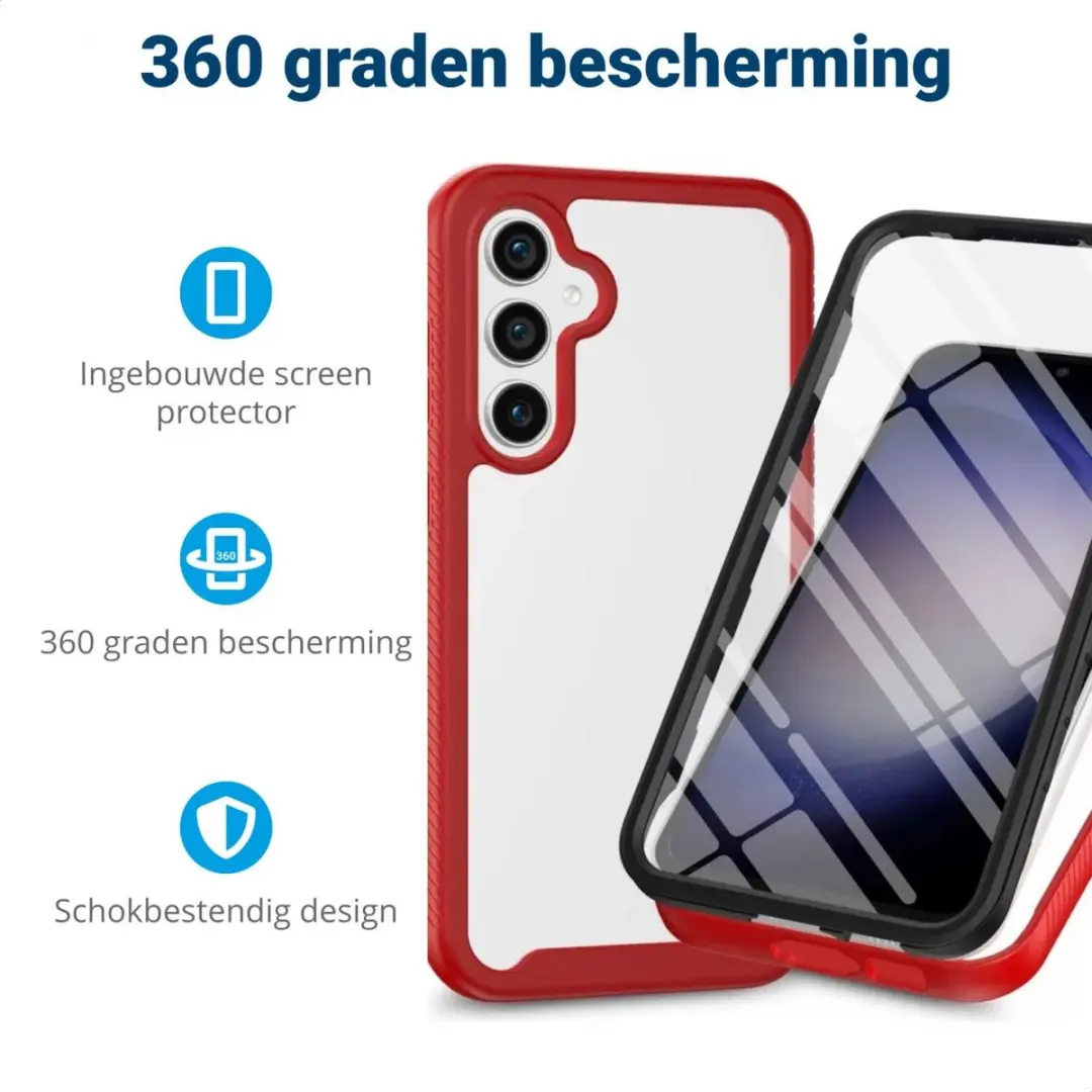 Selected Hoesje Samsung Galaxy S23 FE - Rood - Ingebouwde Screenprotector