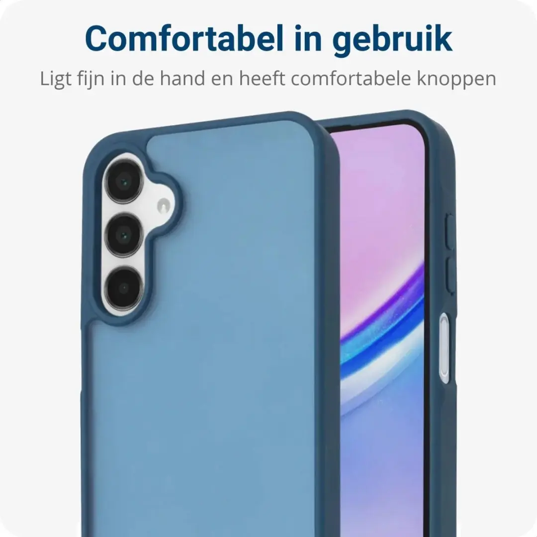 Selected Hoesje Samsung Galaxy A15 - Blauwe Matte Back Cover