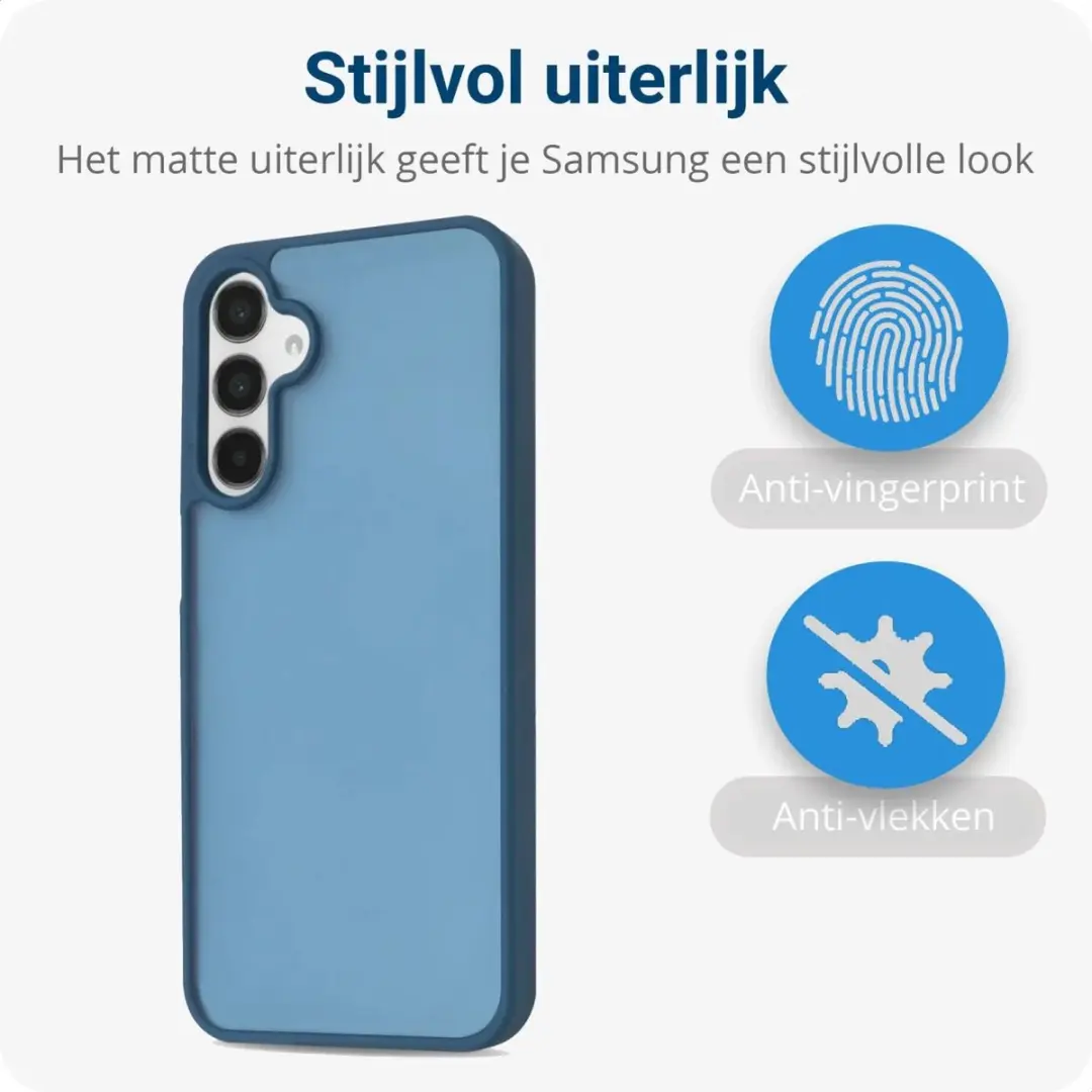 Selected Hoesje Samsung Galaxy A15 - Blauwe Matte Back Cover