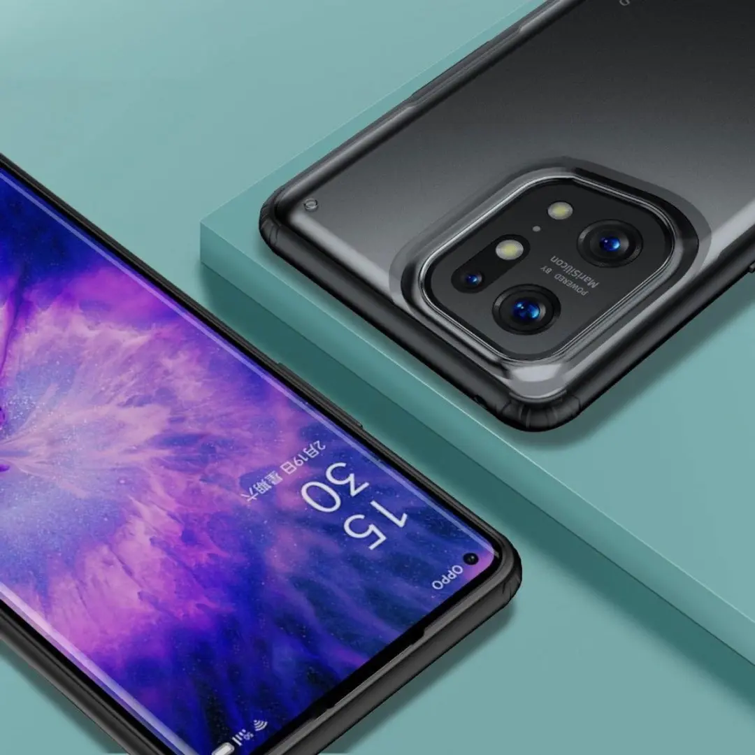 Oppo Find X5 Pro Armor Back Cover - Transparant Zwart