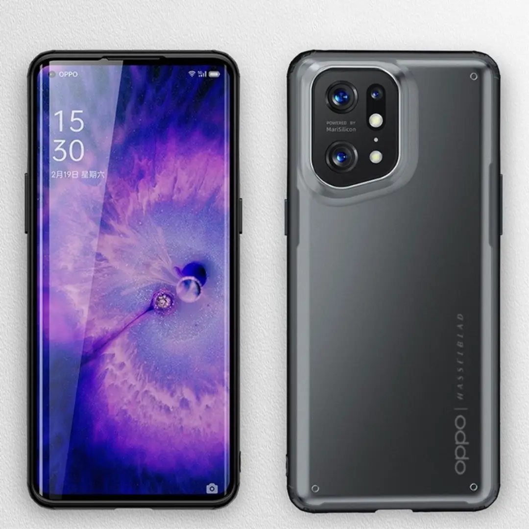 Oppo Find X5 Pro Armor Back Cover - Transparant Zwart
